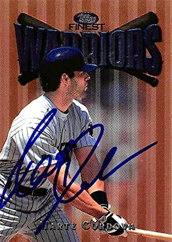 Sports Memorabilia Autograph Warehouse 344170 Marty Cordova Autographed Baseball Card - Minnesota Twins FT 1997 Topps Finest No. 61
