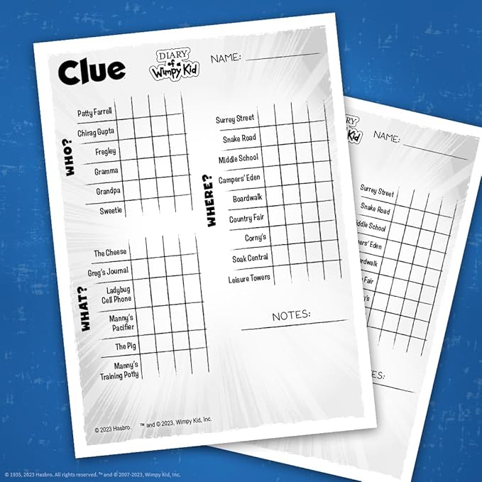 USAOPOLY CLUE: Diary of a Wimpy Kid | Solve The Mystery in This Officially-Licensed Collectible Clue Game Featuring Characters &amp Locations from The Popular Book Series Diary of a Wimpy Kid