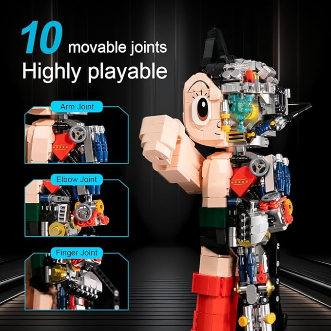 PANTASY Astro Boy Building Set Mechanical Clear Ver – Official Licensed Classic Anime Figure Brick Model Collectible Robot Display Toy for Adults and Fans Creative Construction Kit