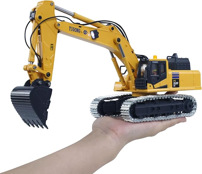 TOUCAN RC HOBBY 1/50 RC Digger PC520 Electric Lifting Radio Control Excavator Engineering Vehicle Metal Tracks Lights Sound Small Collection for Ages 14+