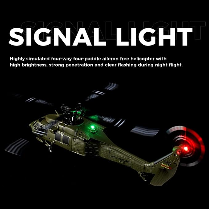 FunXylophy WL K170 RC Helicopter 2.4G 4CH Flybarless 6-Axis Gyroscope Altitude Hovering RC Military Helicopter with Display Stand and Apron Takeoff Landing Pads (RTF Version)