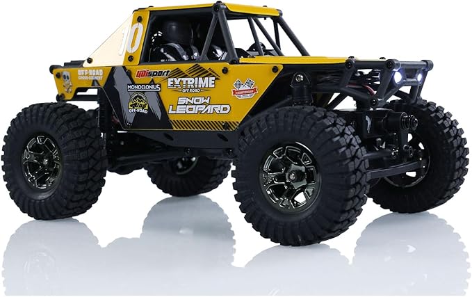 US in Stock 1/24 4x4 UDI RC UCX2405PRO RC Rock Crawler Model Brushless Motor ESC Radio Controlled Off-Road Vehicles LED Lights RTR Car Battery Hobby Model(Yellow)