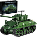 WW2 Military Tank M4 Pershing Heavy Building Block Set 1703 Pcs WW2 Model with Rotating Gun &amp Figures Army Toys for Adults &amp Collectors