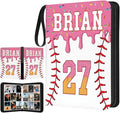 Personalized Ice Cream Drip Baseball Card Binder with Name &amp Number – Zipper Trading Card Album with Handle – Collector Case for Players &amp Fans (Ice Cream Drip Art #3)