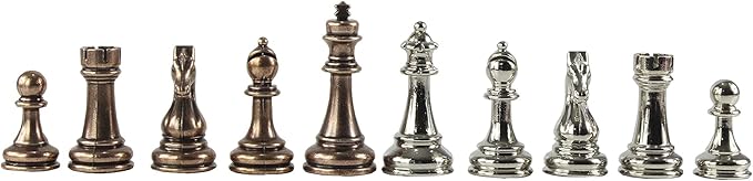 14 Inches Personalized Chess Set - Boxed Custom Chess Board and Metal Chess Figures Set - Gift Idea