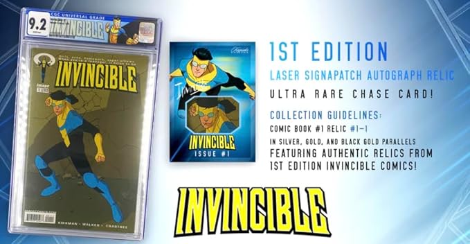 2025 Invincible Season 1 Keepsake Premiere Hobby Box: 16 Packs Per Box Two Guaranteed Relics Chase Rare Autos and Patches