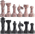 Radicaln Marble Chess Figures 3.5'' Inches Black and Marinara Handmade Chess Pieces Game for Adults Marble Chess Set Figures Chess Board Game