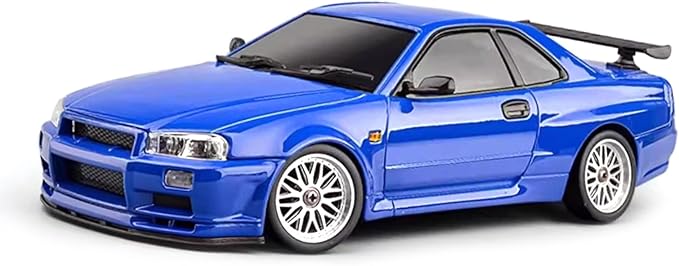 ARRIS LD1899 1/18 RC Drift Car GTR R34 2.4GHz RWD with Gyroscope on-Road Alloy Body Shell Racing Cars Radio Control Blue