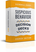 Church Safety and Security Decision Decks | 60 Suspicious Behavior Scenario Cards for Church Security Team Training Situational Awareness and Threat Recognition