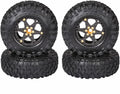 RhinoRC MOZA 1.9inch Competition Tires Super Sticky with Narrow Carbon Fiber Aluminum 2.2 inch Wheel Rim N2401 for Pro and Sporty Class 1/10 RC Crawler Car (1.9inch 4pcs)