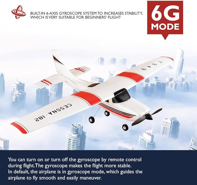 F949 RC Plane 3CH 2.4Ghz Remote Control Airplane EPP 3D6G RTF RC Airplane for Beginners Easy to Fly RC Glider with 2 Batteries Propellers Landing Gear (2BSL)