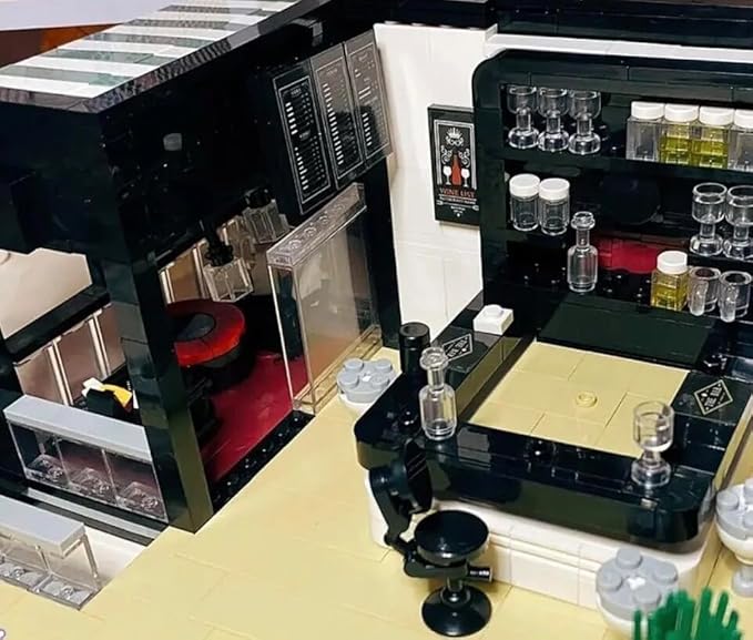 General Jim's Islet Pub &amp Restaurant Modular Building Set with LED Lighting 3992 Pieces Modern Corner Bar &amp Restaurant Compatible with Major Brick Brands GJ-MPR