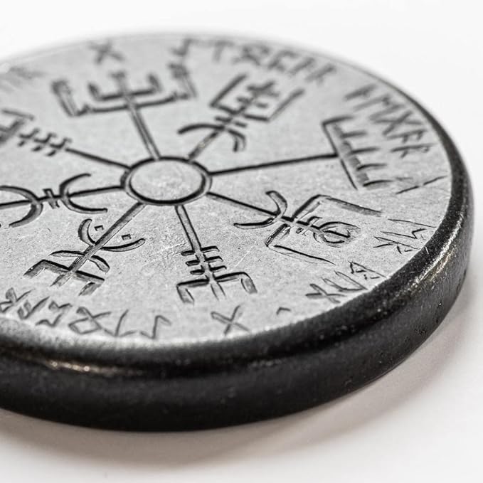 Norse Dual Stave in Iron Vegvisir and Helm of Awe