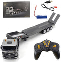 FunXylophy RC Semi Truck with Trailer 1/18 2.4GHz RC 9CH Flatbed Trailer Engineering Tractor Construction Truck Vehicles for Adult (RTR Version)