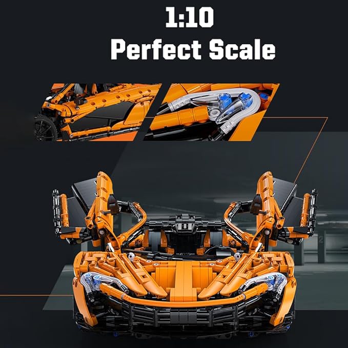 Super Sport Car 1:10 Scale Building Block Kit for Adults Collectible Model with V8 EngineMOC Car Gift for Kids/Adult Collections Enthusiasts（3617Piece）