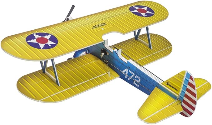 4CH Micro 450mm RC Foamy Indoor Outdoor Biplane Stearman PT-17 Kaydet (E2502)