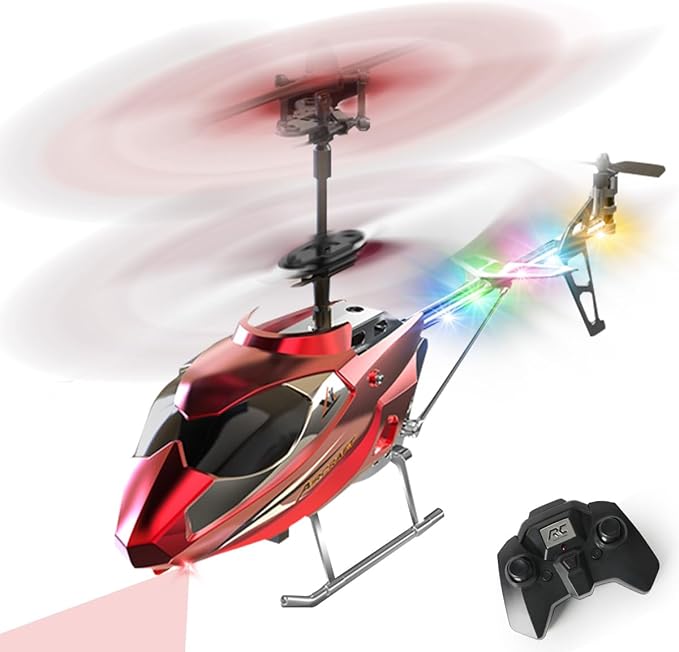 VATOS RC Helicopter for Boys 2.4G Remote Control Helicopter with LED Light for Kids 12+ Years Old Fixed Height One-Key Take-Off Indoor RC Planes Ideal Festival Gifts for Boys Adults