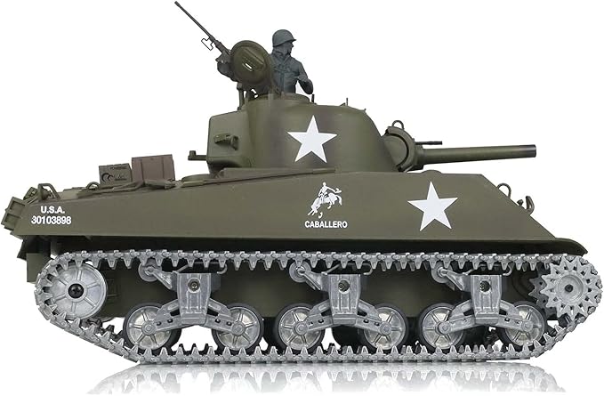 Heng Long US in Stock 1/16 Customized Pro Version 7.0 M4A3 Sherman RC Tank 3898 Barrel Retractable Idle Smoking 360° Rotating Turret Infrared Combat Lifting Barrel Light Sound BB Shooting