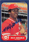 Sports Memorabilia Autograph Warehouse 247144 Max Venable Autographed Baseball Card - Cincinnati Reds 1986 Fleer - No. 196