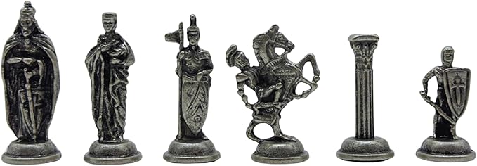 Wooden Chess Set with Storage – Handcrafted Chess Board and British Figure Metal Chess Pieces – Decorative Chess Game for Adults &amp Kids – Premium Gift for Family &amp Friends (Gold Chess Pieces)