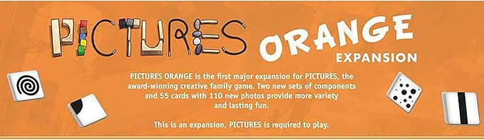 Rio Grande Games Pictures Orange Expansion Board Game for Family Creative Party Games with 55 New Cards Play for Ages 14 Plus 3-6 Players