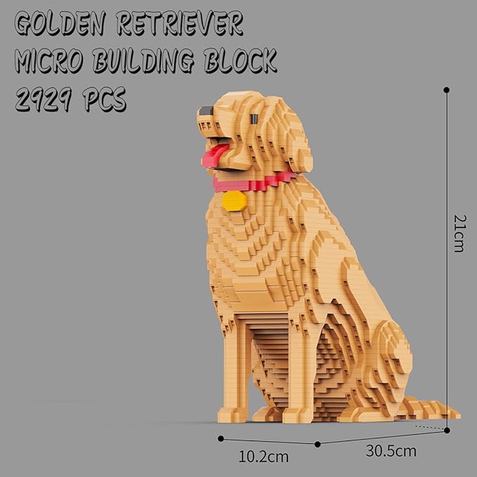 Animal Dog Series Golden Retriever Micro Building Blocks Set(2929PCS) Gift for Adults and Kids