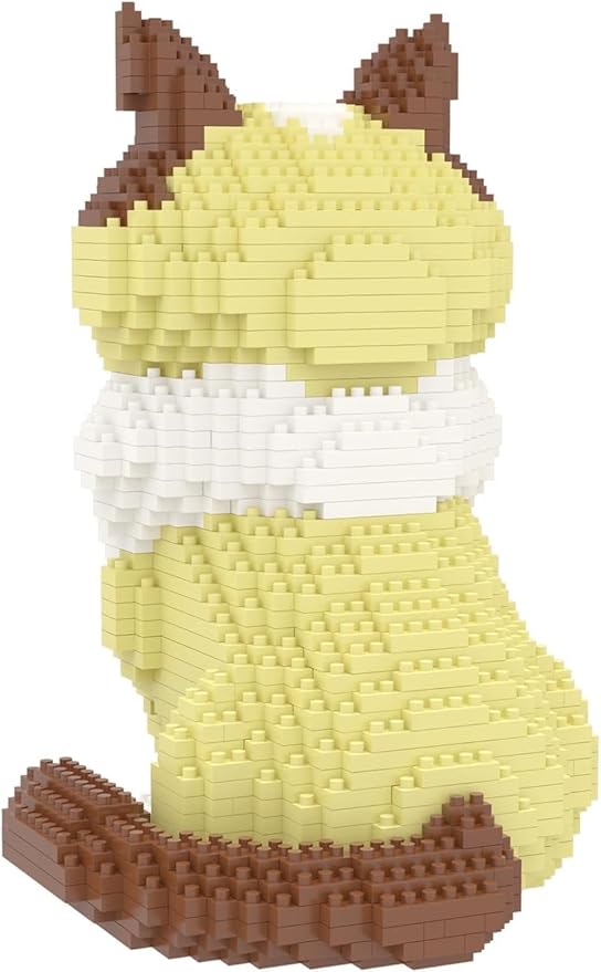 Larcele Cat Micro Building Blocks Animal Set DIY Mini 3D Building Toy Bricks Kit1160 Pieces KLJM-05 (Ragdoll)