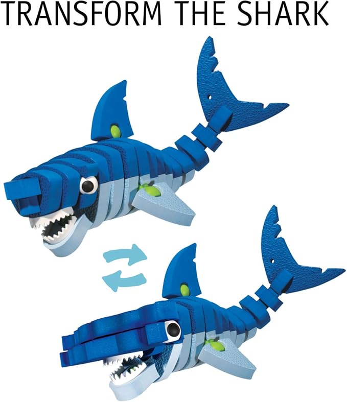 Bloco Toys Marines Creatures | STEM Toy | Shark Octopus Piranha Deep Sea &amp Tropical Fish | DIY Educational Building Construction Set (235 Pieces)