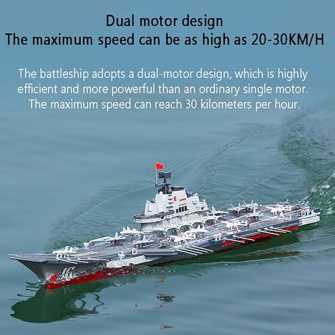 26.8 Inch Remote Control Navy Military Assault Battleship 2.4Ghz RC Military Battle Ship Marine Warship 1/438 Large Guided Missile Destroyer Model Boat for Adult Boys Xmas Gift