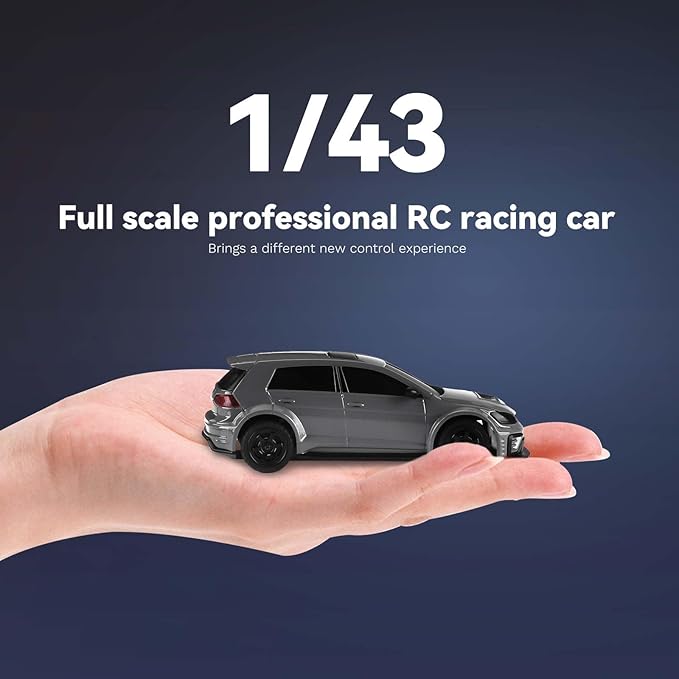 Fairrc 1/43 Scale Mini Drift RC Car 2.4GHz High Speed 4WD Drift Car for Adults RTR (Gray)