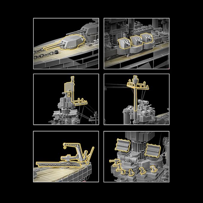 Colorado Battleship (BB-45) Building Block Set World War II U.S. Navy Pacific Fleet MOC Model Gift Toy Ship for Adult and Military Enthusiast Collection and Display