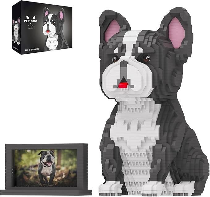 Animal Dog Model Pet French Bulldog Micro Building Blocks Set (2726 Pieces) with Secret Hidden Storage Box Inside Ideal Toy for Dog Lovers Kids &amp Adults