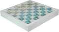 Coastal Themed Seashell Checkers Set with Game Board 13 Inches