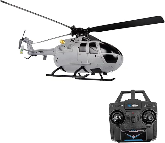 GoolRC C186 Remote Control Helicopter Remote Control Drone Single Propeller Without Ailerons 6-axis Gyro Stabilization Remote Control Airplane Altitude Hold s Adults Gray