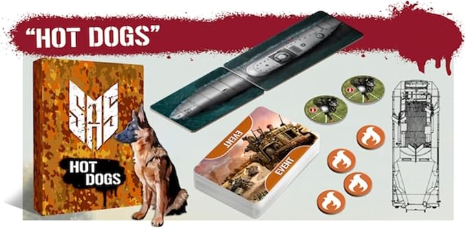 Word Forge Games: SAS Rogue Regiment - Hot Dogs Expansion - Strategy Board Game WWII Stealth Action Military Theme Ages 14+ 1-4 Players 60 Min