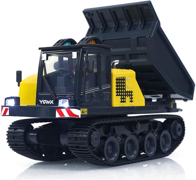 TOUCAN RC HOBBY 1/50 T14R Panther RTR Electric RC Crawler Dump Truck Construction Vehicle Tracked Tipper Finished Model Lights Sounds Unit for Adult Hobby