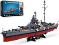 JMBricklayer Battleship Building Block Set for Adults 2537 PCS Large Bismarck Military Warship WWII MOC Battle Ship Boat Model 60015 for Home Office Decor Army Toy Gifts for Men Boys 14+