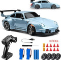 RC Drift Car 1:24 Scale Remote Control Vehicle with LED Lights 2.4GHz 20KM/H 4WD High Speed RC Cars Drifting Tires＆Two Batteries. (Blue)