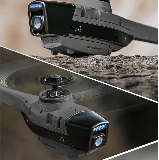 Remote Control Helicopter with 1080P Camera Black Hornet Scout RC 4CH Aerial Vehicle Reconnaissance Military Aircraft Model for 16+ with 2-Battery