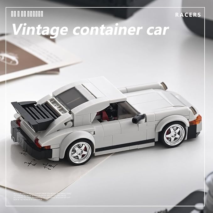 PB8816 1:32 Turbo Sports Car Buliding Blocks Set 343 Pieces MOC Super Racing Model Kit with Display Container Clamping Blocks Toy Gift for Adults