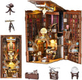 DIY Book Nook Kit DIY Miniature Dollhouse Booknook Kit 3D Wooden Puzzle Bookend Bookshelf Insert Decor with LED Light for Teens and Adults (Beyond Library)