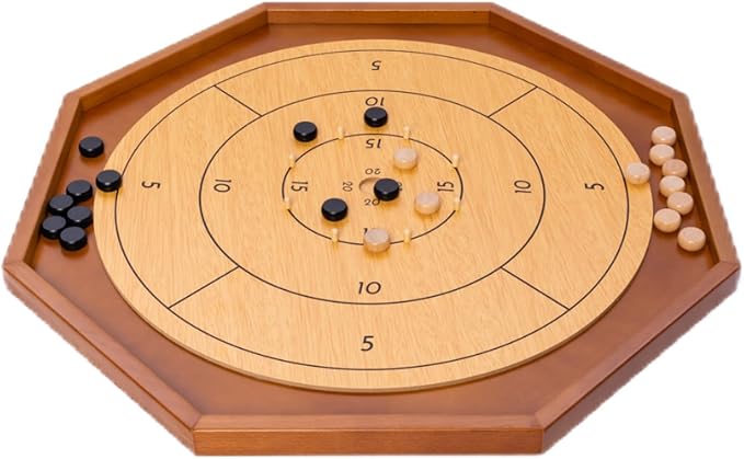 27 Inch Crokinole Board Game Crokinole &amp Checkers with 22 Inch Playing Surface 24 Discs and Storage Bag Canadian Heritage Tabletop Games Dexterity Krokinole Games for Families and Friends