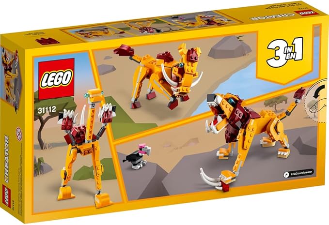 LEGO Creator 3in1 Wild Lion 31112 3in1 Toy Building Kit Featuring Animal Toys for Kids New 2021 (224 Pieces)