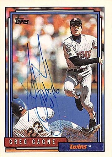 Sports Memorabilia Autograph Warehouse 245347 Greg Gagne Autographed Baseball Card - Minnesota Twins 1992 Topps - No. 663