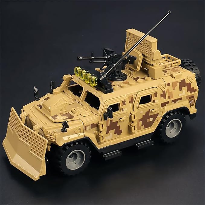Military Vehicles Building Blocks Sets Compatible with Lego Military Armored Vehicle Set Army Model Kit STEM Toys for Boys Kids and Teens Ages 8-14 (Khaki)