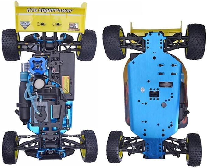 1/10 Nitro RC Car for Adult 75CC Oil-Powered Two Speed RC Crawler Truck 4WD Off Road Buggy Nitro Gas Power Remote Control Car Hobby Toys 90KM/H Fast Petrol Engine Racing Car RC Vehicle