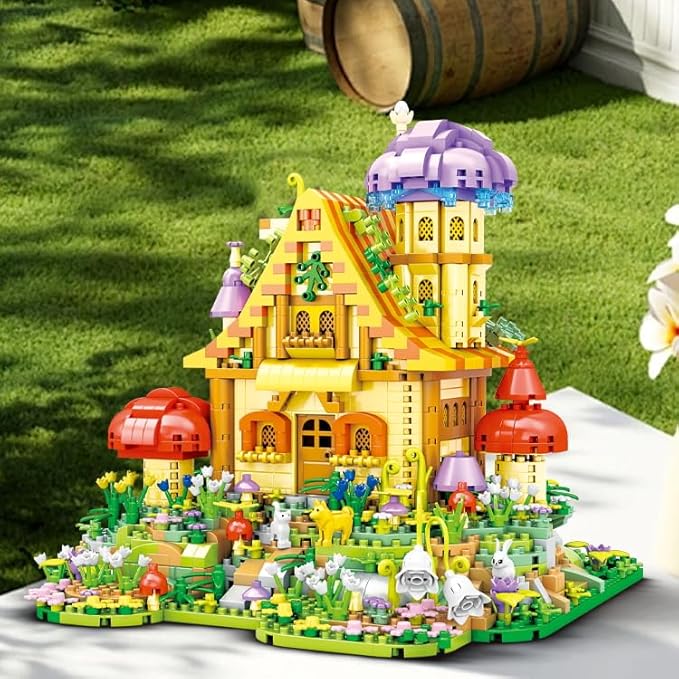 Mushroom House Building Set Cute Creative Ideals Treehouse Architecture Mini Micro Building Blocks Kit Educational Home Décor Gifts for Adults - Cartoon Fairy Tale Castle Blocks Bricks 2830PCS|