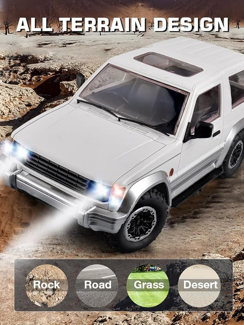 1/14 Scale RC Crawler LDRC LD1297 RTR RC Truck 4x4 Off Road Vehicles 2.4GHz RC Rock Crawler Car with LED Lights 280 Motor and Servo for Adults Hobby Toys (Blue)