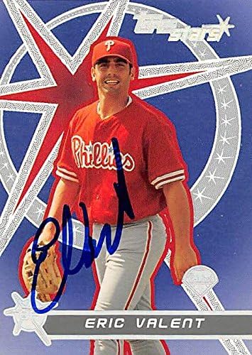 Sports Memorabilia Autograph Warehouse 244551 Eric Valent Autographed Baseball Card - Philadelphia Phillies FT 2001 Topps Stars - No. 164