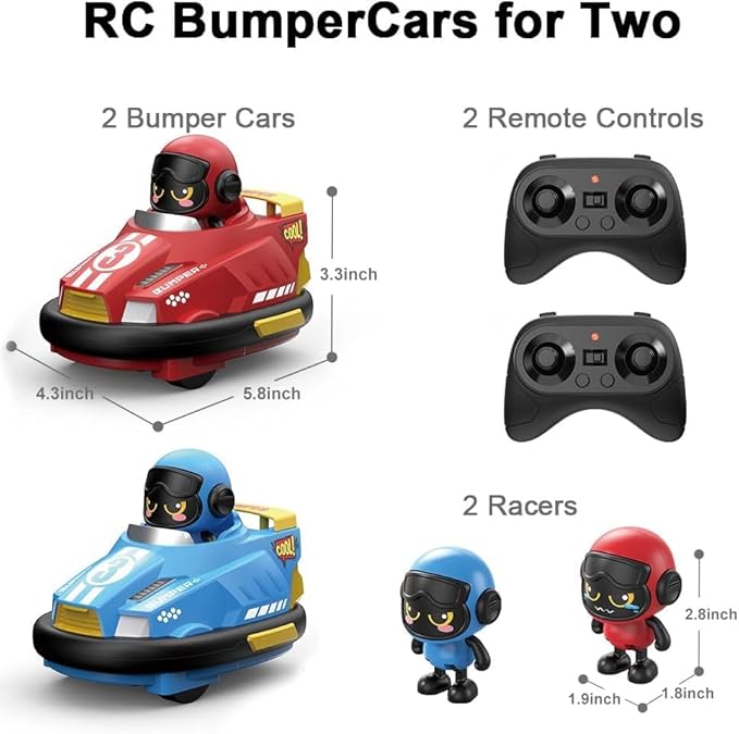 OBEST 2 Pack Remote Control Car RC Ejecting Bumper Car for Kids Light &amp Sound &amp 360°Rotating Bumper Cars for 3 4 5 6+ Year Old Boys Girls Christmas Birthday Gifts